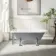 Abingdon 1500mm Dove Grey Single Ended Roll Top Bath - Grey Feet