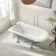 Abingdon 1500mm Dove Grey Single Ended Roll Top Bath - Grey Feet