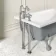 Abingdon 1500mm Dove Grey Single Ended Roll Top Bath - Grey Feet