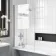 Abingdon 1500mm Dove Grey Roll Top Shower Bath - White Claw Feet & 6mm Easy Clean Screen