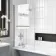Abingdon 1500mm Dove Grey Roll Top Shower Bath - Grey Claw Feet & 6mm Easy Clean Screen With Rail