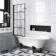 Abingdon 1700 Roll Top Shower Bath - Black Ball Feet & 6mm Easy Clean Matt Black Grid Screen
