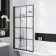 Abingdon 1700 Roll Top Shower Bath - White Ball Feet & 6mm Easy Clean Matt Black Grid Screen