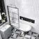 Abingdon 1500 Dove Grey Roll Top Shower Bath - White Ball Feet & 6mm Easy Clean Matt Black Grid Screen
