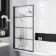 Abingdon 1500 Roll Top Shower Bath - White Claw Feet & 6mm Easy Clean Matt Black Grid Screen
