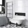 Abingdon 1700 Roll Top Shower Bath - Black Claw Feet & 6mm Easy Clean Matt Black Grid Screen