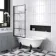 Abingdon 1500 Roll Top Shower Bath - Black Claw Feet & 6mm Easy Clean Matt Black Grid Screen