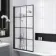 Abingdon 1500 Dove Grey Roll Top Shower Bath - White Claw Feet & 6mm Easy Clean Matt Black Grid Screen