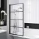 Abingdon 1500 Dove Grey Roll Top Shower Bath - White Claw Feet & 6mm Easy Clean Matt Black Grid Screen