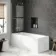 Hereford 1600x700 Square Shower Bath & 6mm Easy Clean Screen with Rail