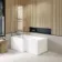 L Shaped 1500 Shower Bath & 6mm Easy Clean Screen with Rail - Left Handed