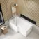 L Shaped 1500 Shower Bath with Front Panel & 6mm Easy Clean Screen with Rail - Left Handed