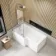 L Shaped 1600 Shower Bath with Front Panel & 6mm Easy Clean Screen with Rail - Left Handed