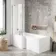 L Shaped 1700 Shower Bath with Front Panel & 4mm Fixed Screen - Left Handed