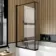 L Shaped 1500 Shower Bath with Front Panel & 6mm Easy Clean Matt Black Framed Bath Screen - Left Handed