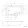 L Shaped 1500 Shower Bath with Front Panel & 6mm Easy Clean Brushed Brass Bath Screen - Left Handed