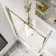 L Shaped 1700 Shower Bath with Front Panel & 6mm Easy Clean Brushed Brass Bath Screen - Left Handed