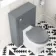 Bermuda Traditional Dove Grey Slimline Back To Wall Unit and Hudson Toilet with Wooden Seat