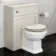 Hudson Traditional Back To Wall Toilet With Chalk White Wooden Seat and Concealed Cistern