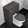 Hudson Traditional Back To Wall Toilet With Graphite Grey Wooden Seat and Concealed Cistern