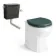Hudson Traditional Back To Wall Toilet With Midnight Green Wooden Seat and Concealed Cistern