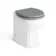 Hudson Traditional Back To Wall Toilet With Dove Grey Wooden Seat - Brushed Brass Hinges