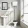 Hudson Traditional High-Level Toilet With Inky Blue Seat & Pedestal Basin - Single Tap Hole