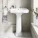 Hudson Traditional Low-Level Toilet With Graphite Grey Seat & Pedestal Basin - Double Tap Hole