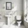 Hudson Traditional Close Coupled Toilet With Inky Blue Seat & Pedestal Basin - Single Tap Hole