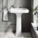 Hudson Traditional Toilet With Chalk White Seat & Pedestal Basin Set - Double Tap Hole