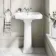 Hudson Traditional Close Coupled Toilet With Midnight Green Seat & Pedestal Basin - Single Tap Hole