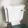 Hudson Traditional Toilet With Midnight Green Seat & Pedestal Basin Set - Double Tap Hole