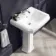 Hudson Traditional Close Coupled Toilet With Cashmere Pink Seat & Pedestal Basin - Single Tap Hole