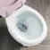 Hudson Traditional Close Coupled Toilet With Cashmere Pink Seat & Pedestal Basin - Single Tap Hole