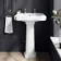 Hudson Traditional High-Level Toilet With Cotton White Seat & Pedestal Basin - Double Tap Hole