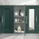 Midnight Green Wall Hung Cabinet 700x300mm - Brass Knurled Handles