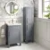 Bermuda Dove Grey Floor Standing Tall Cabinet 1500x350mm - Brass Knurled Handles