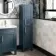 Bermuda Inky Blue Floor Standing Tall Cabinet 1500x350mm - Brass Knurled Handles