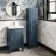 Bermuda Inky Blue Floor Standing Tall Cabinet 1500x350mm - Brass Knurled Handles