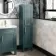 Bermuda Midnight Green Floor Standing Tall Cabinet 1500x350mm - Brass Knurled Handles