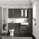 Graphite Grey Wall Hung Cabinet 700x600mm - Brushed Brass Accents