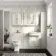 Chalk White Wall Hung Mirror Cabinet 700x600mm - Brushed Brass Accents