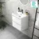 Corsica Gloss White Wall Hung Slimline Basin Drawer Vanity 500mm