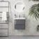 Corsica Storm Grey Wall Hung Slimline Basin Drawer Vanity 500mm