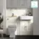 Monaco Chalk White Basin Vanity And Back To Wall Toilet Unit 1200mm
