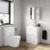 Trent Gloss White Vanity Drawer with Marble Top & Oval Counter Top Basin 600mm