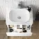 Trent Gloss White Wall Hung Drawer Vanity with Marble Top & Curved Counter Top Basin 600mm