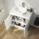 Trent Gloss White Vanity with Marble Top & Curved Counter Top Basin 800mm