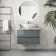Corsica Storm Grey Wall Hung Drawer Vanity with Marble Top & Round Counter Top Basin 800mm