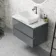Corsica Storm Grey Wall Hung Drawer Vanity with Marble Top & Curved Counter Top Basin 800mm